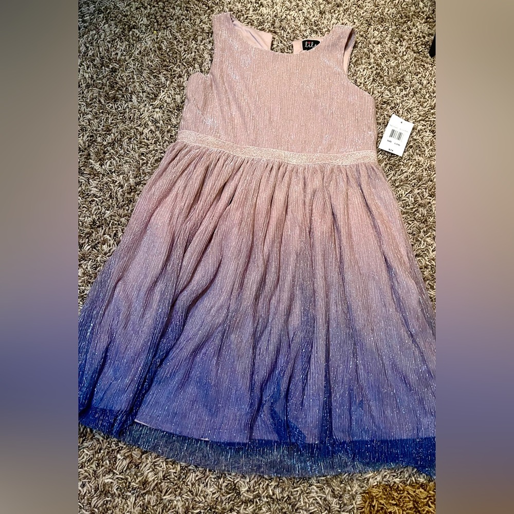 Lilt brand girls/kids dress. Pink/purple sparkly ombré.